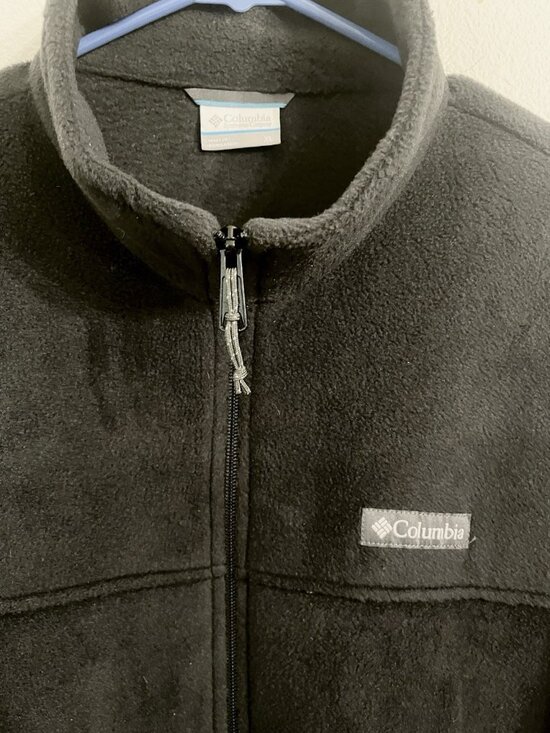 Columbia Men's XL Steens Mountain Full Zip Fleece Jacket Charcoal / Black - Picture 2 of 14